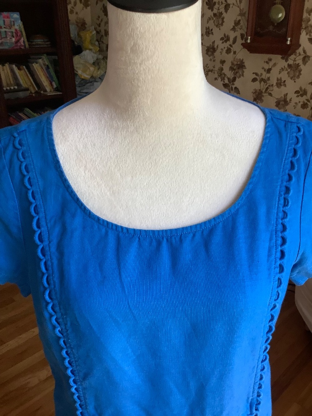 Boden Linen Knee Length Dress Royal Blue Size 8 Long - Picture 4 of 6